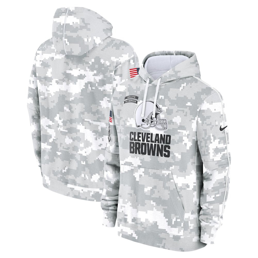 Men's Cleveland Browns Arctic Camo 2024 Salute to Service Club Fleece Pullover Hoodie 