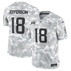 Men's Minnesota Vikings Justin Jefferson Arctic Camo 2024 Salute to Service Limited Jersey 