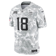 Men's Minnesota Vikings Justin Jefferson Arctic Camo 2024 Salute to Service Limited Jersey 