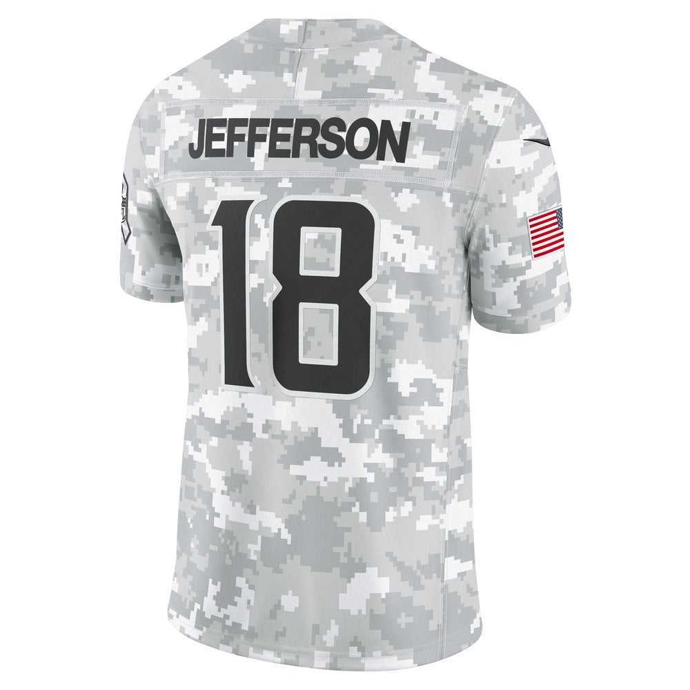 Men's Minnesota Vikings Justin Jefferson Arctic Camo 2024 Salute to Service Limited Jersey 