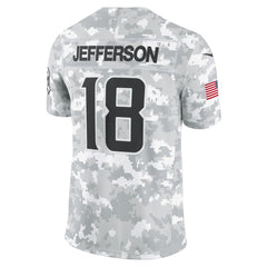 Men's Minnesota Vikings Justin Jefferson Arctic Camo 2024 Salute to Service Limited Jersey 
