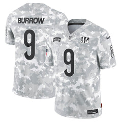 Men's Cincinnati Bengals Joe Burrow Arctic Camo 2024 Salute to Service Limited Jersey 