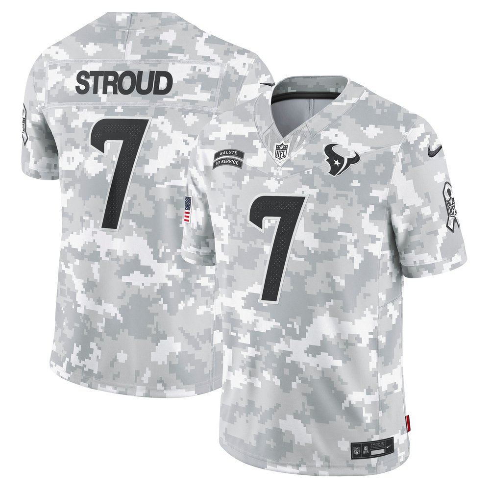 Men's Houston Texans C.J. Stroud Arctic Camo 2024 Salute to Service Limited Jersey 