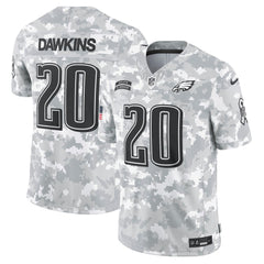 Men's Philadelphia Eagles Brian Dawkins Arctic Camo 2024 Salute to Service Retired Player Limited Jersey 