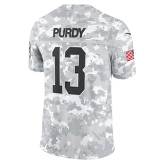 Men's San Francisco 49ers Brock Purdy Arctic Camo 2024 Salute to Service Limited Jersey 