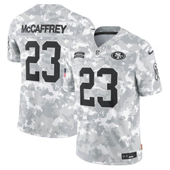 Men's San Francisco 49ers Christian McCaffrey Arctic Camo 2024 Salute to Service Limited Jersey 