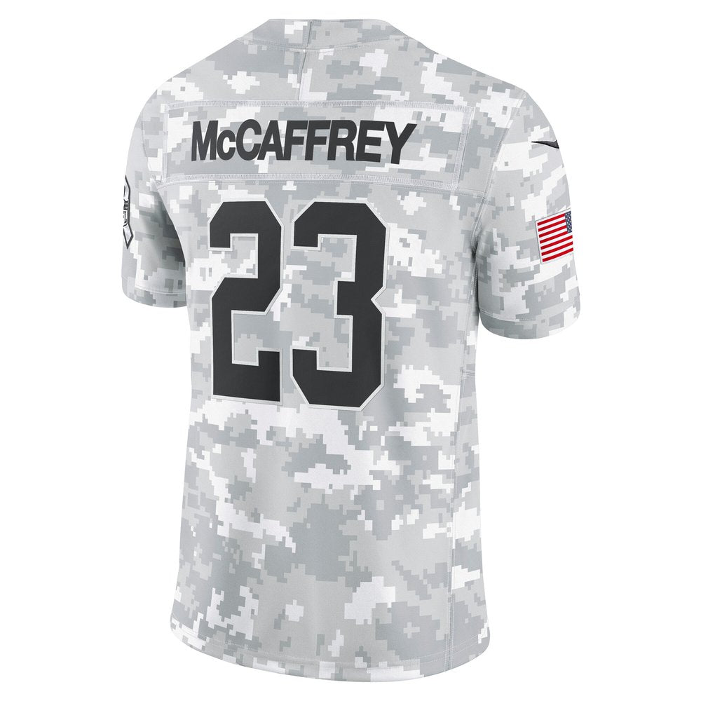 Men's San Francisco 49ers Christian McCaffrey Arctic Camo 2024 Salute to Service Limited Jersey 