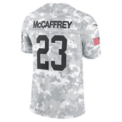 Men's San Francisco 49ers Christian McCaffrey Arctic Camo 2024 Salute to Service Limited Jersey 