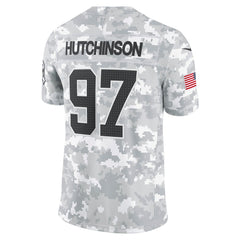 Men's Detroit Lions Aidan Hutchinson Arctic Camo 2024 Salute to Service Limited Jersey 