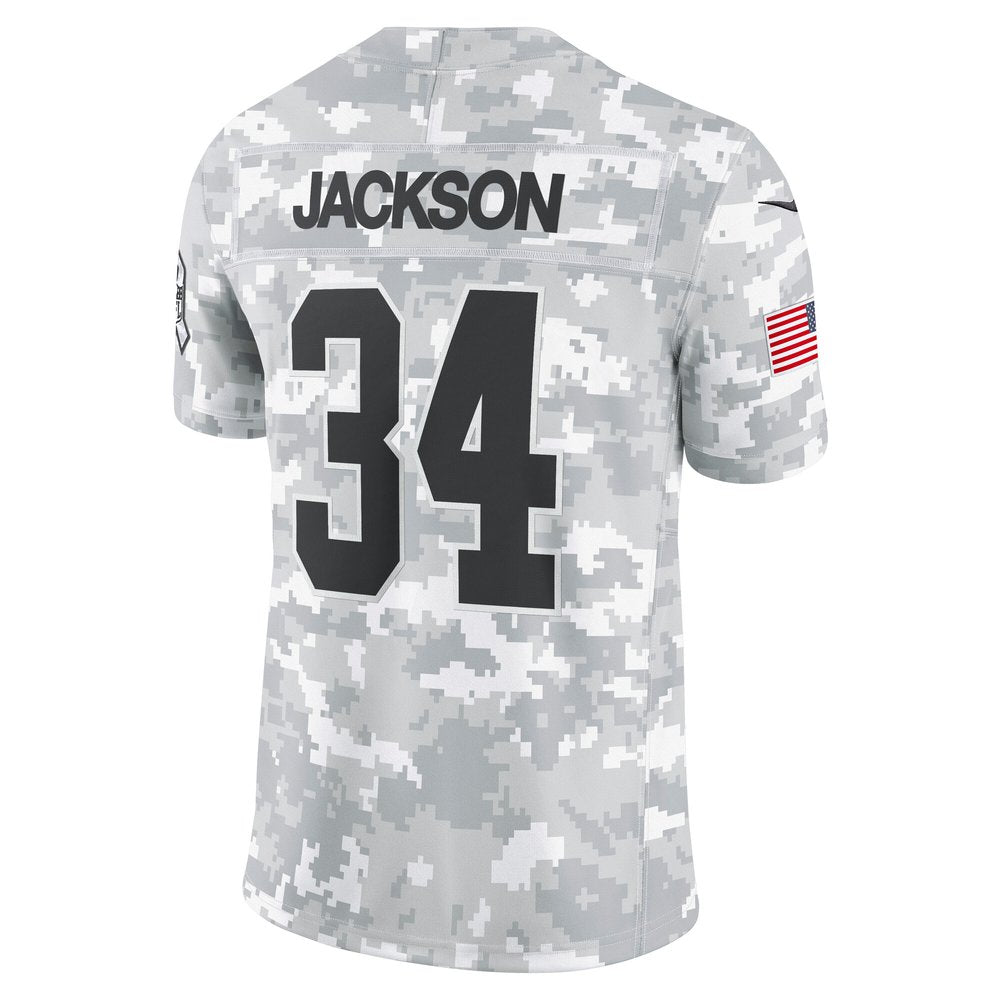 Men's Las Vegas Raiders Bo Jackson Arctic Camo 2024 Salute to Service Retired Player Limited Jersey 