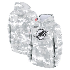 Men's Miami Dolphins Arctic Camo 2024 Salute to Service Club Fleece Pullover Hoodie 