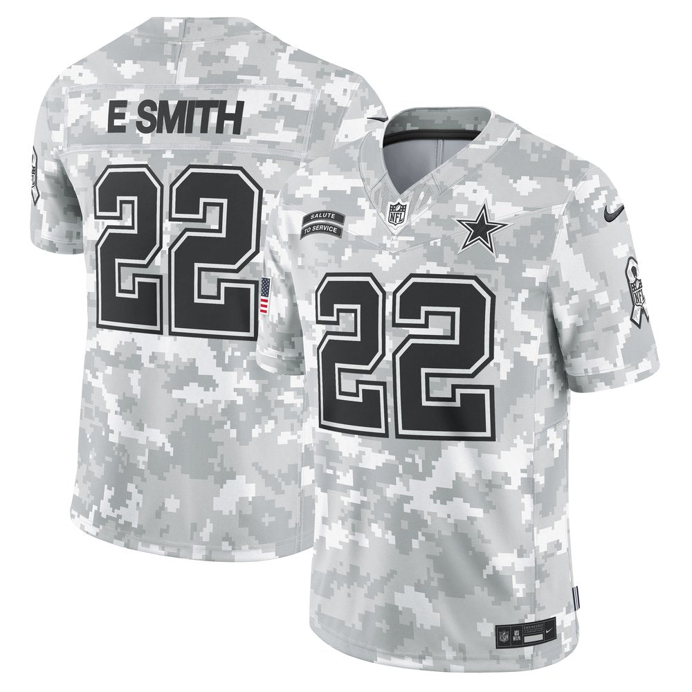 Men's Dallas Cowboys Emmitt Smith Arctic Camo 2024 Salute to Service Retired Player Limited Jersey 