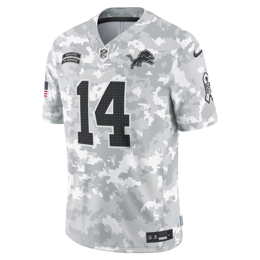 Men's Detroit Lions Amon-Ra St. Brown Arctic Camo 2024 Salute to Service Limited Jersey 