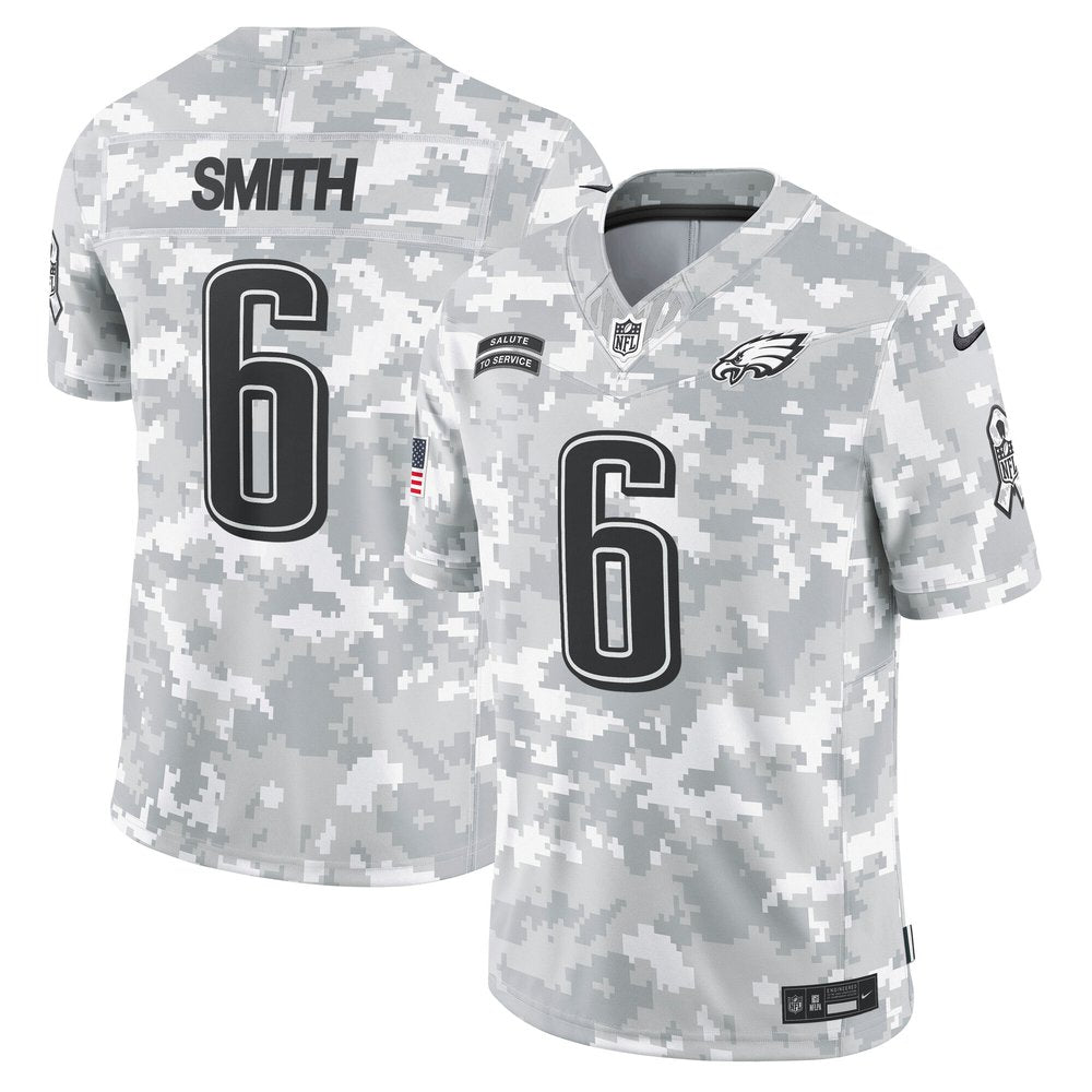 Men's Philadelphia Eagles DeVonta Smith Arctic Camo 2024 Salute to Service Limited Jersey 