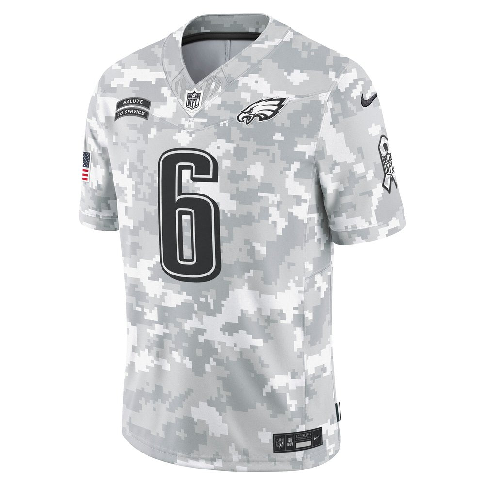 Men's Philadelphia Eagles DeVonta Smith Arctic Camo 2024 Salute to Service Limited Jersey 