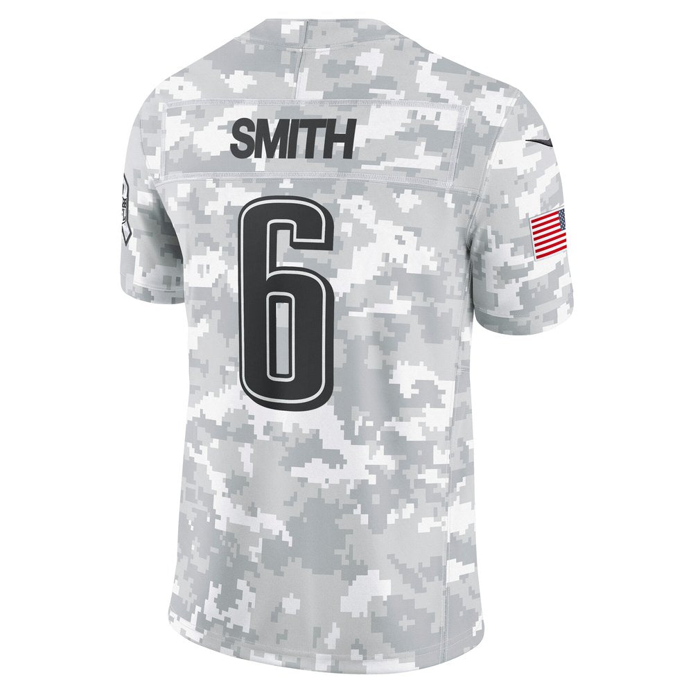 Men's Philadelphia Eagles DeVonta Smith Arctic Camo 2024 Salute to Service Limited Jersey 