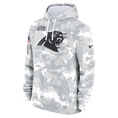 Men's Carolina Panthers Arctic Camo 2024 Salute to Service Club Fleece Pullover Hoodie 