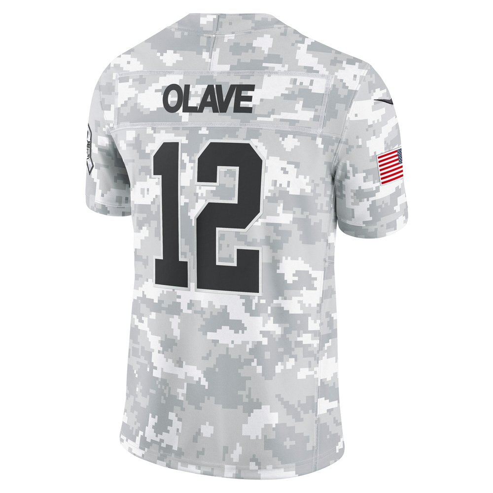 Men's New Orleans Saints Chris Olave Arctic Camo 2024 Salute to Service Limited Jersey 