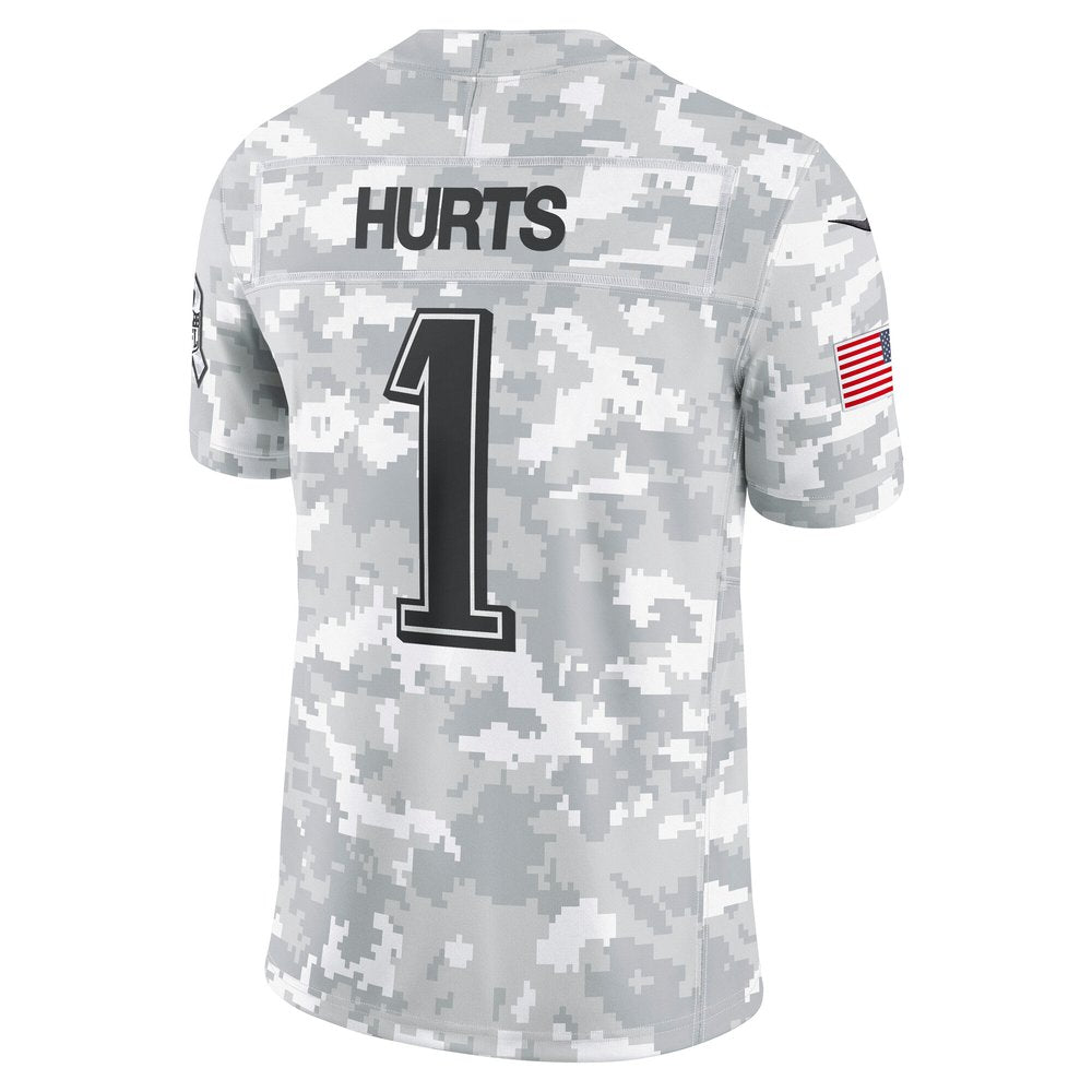 Men's Philadelphia Eagles Jalen Hurts Arctic Camo 2024 Salute to Service Limited Jersey 