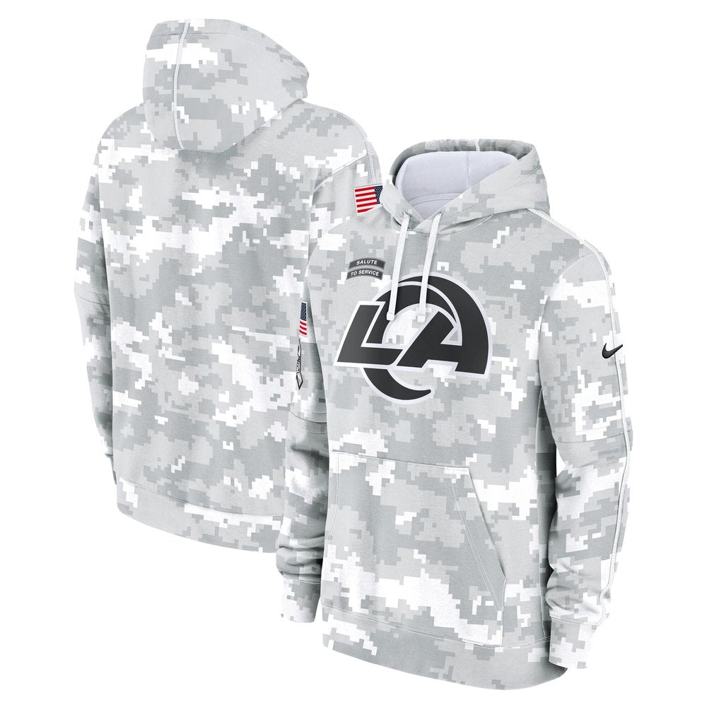 Men's Los Angeles Rams Arctic Camo 2024 Salute to Service Club Fleece Pullover Hoodie 