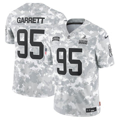 Men's Cleveland Browns Myles Garrett Arctic Camo 2024 Salute to Service Limited Jersey 