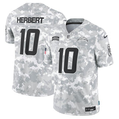 Men's Los Angeles Chargers Justin Herbert Arctic Camo 2024 Salute to Service Limited Jersey 