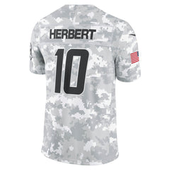 Men's Los Angeles Chargers Justin Herbert Arctic Camo 2024 Salute to Service Limited Jersey 