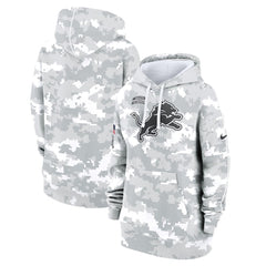 Women's Detroit Lions Arctic Camo 2024 Salute To Service Club Fleece Pullover Hoodie 