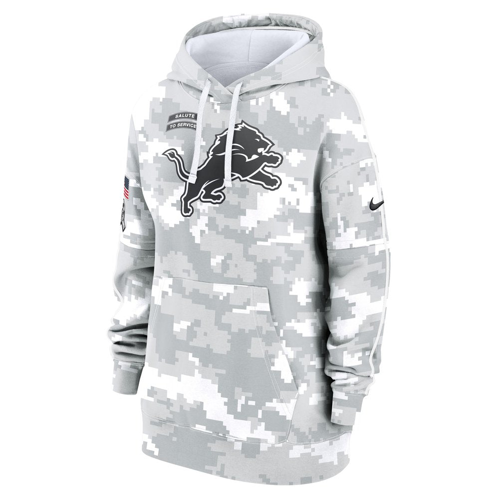 Women's Detroit Lions Arctic Camo 2024 Salute To Service Club Fleece Pullover Hoodie 