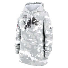 Women's Detroit Lions Arctic Camo 2024 Salute To Service Club Fleece Pullover Hoodie 