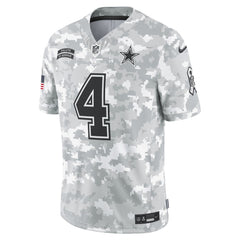 Men's Dallas Cowboys Dak Prescott Arctic Camo 2024 Salute to Service Limited Jersey 