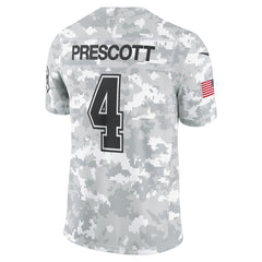 Men's Dallas Cowboys Dak Prescott Arctic Camo 2024 Salute to Service Limited Jersey 