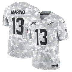 Men's Miami Dolphins Dan Marino Arctic Camo 2024 Salute to Service Retired Player Limited Jersey 
