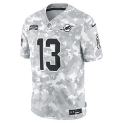 Men's Miami Dolphins Dan Marino Arctic Camo 2024 Salute to Service Retired Player Limited Jersey 