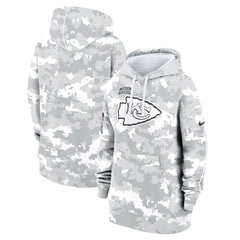 Women's Kansas City Chiefs Arctic Camo 2024 Salute To Service Club Fleece Pullover Hoodie 