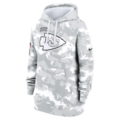 Women's Kansas City Chiefs Arctic Camo 2024 Salute To Service Club Fleece Pullover Hoodie 