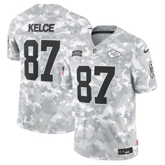 Men's Kansas City Chiefs Travis Kelce Arctic Camo 2024 Salute to Service Limited Jersey 