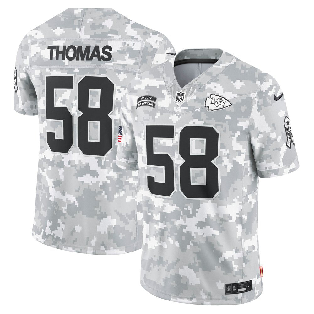 Men's Kansas City Chiefs Derrick Thomas Arctic Camo 2024 Salute to Service Retired Player Limited Jersey 