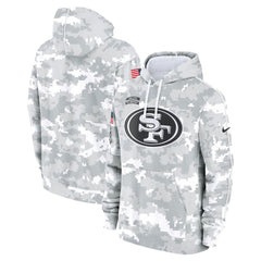 Men's San Francisco 49ers Arctic Camo 2024 Salute To Service Big & Tall Club Fleece Pullover Hoodie 