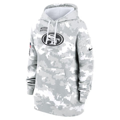 Women's San Francisco 49ers Arctic Camo 2024 Salute To Service Club Fleece Pullover Hoodie 