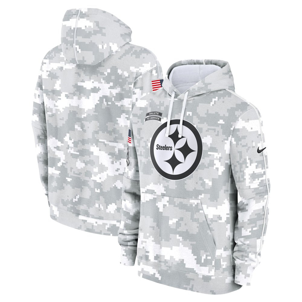 Men's Pittsburgh Steelers Arctic Camo 2024 Salute To Service Big & Tall Club Fleece Pullover Hoodie 