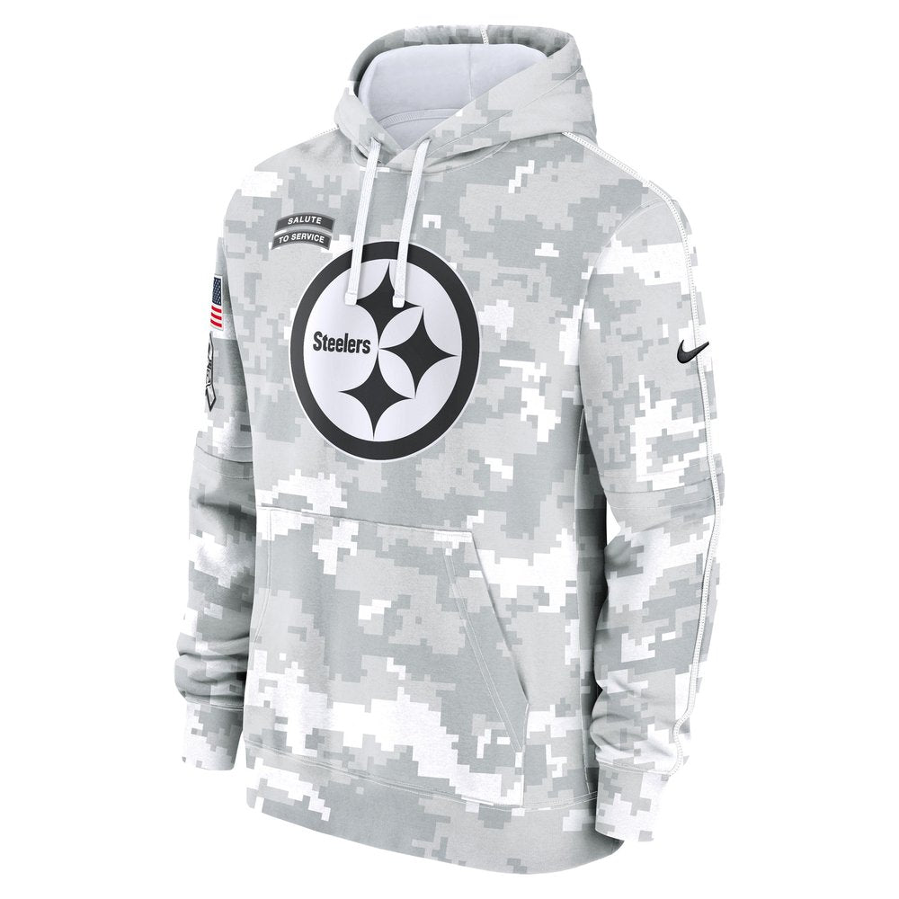 Men's Pittsburgh Steelers Arctic Camo 2024 Salute To Service Big & Tall Club Fleece Pullover Hoodie 