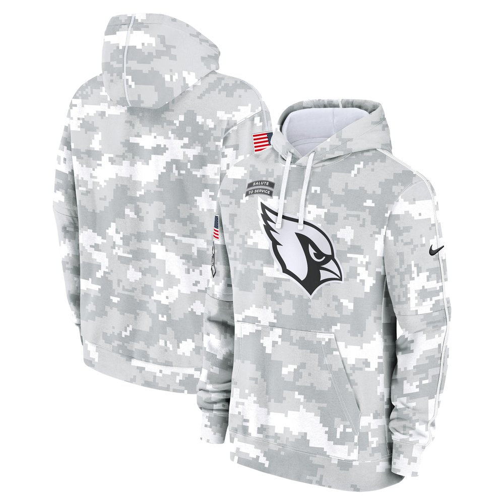 Men's Arizona Cardinals Arctic Camo 2024 Salute to Service Club Fleece Pullover Hoodie 