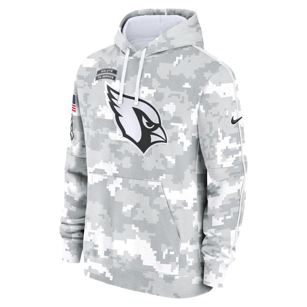 Men's Arizona Cardinals Arctic Camo 2024 Salute to Service Club Fleece Pullover Hoodie 