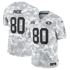 Men's San Francisco 49ers Jerry Rice Arctic Camo 2024 Salute to Service Retired Player Limited Jersey 