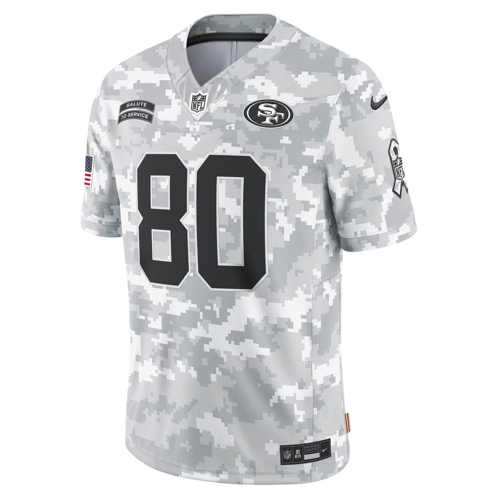 Men's San Francisco 49ers Jerry Rice Arctic Camo 2024 Salute to Service Retired Player Limited Jersey 