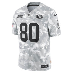 Men's San Francisco 49ers Jerry Rice Arctic Camo 2024 Salute to Service Retired Player Limited Jersey 
