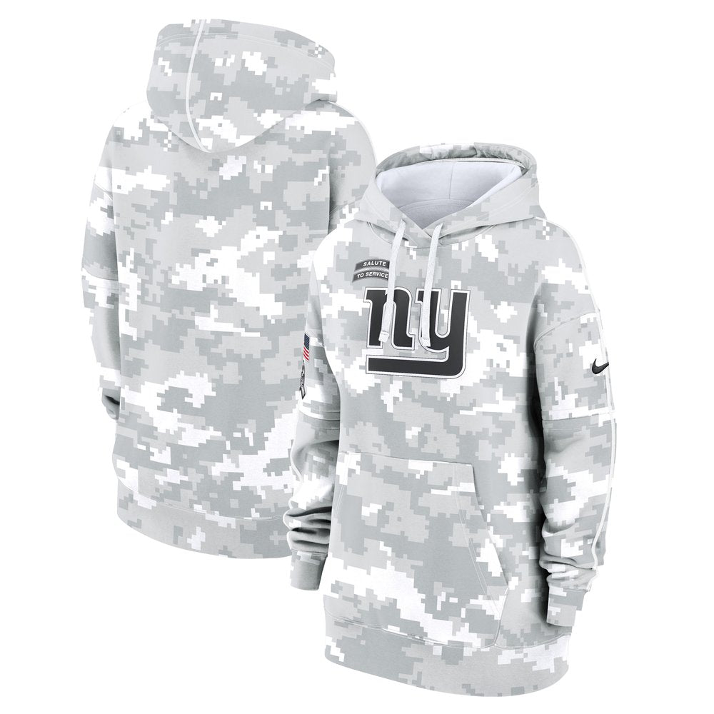 Women's New York Giants Arctic Camo 2024 Salute To Service Club Fleece Pullover Hoodie 