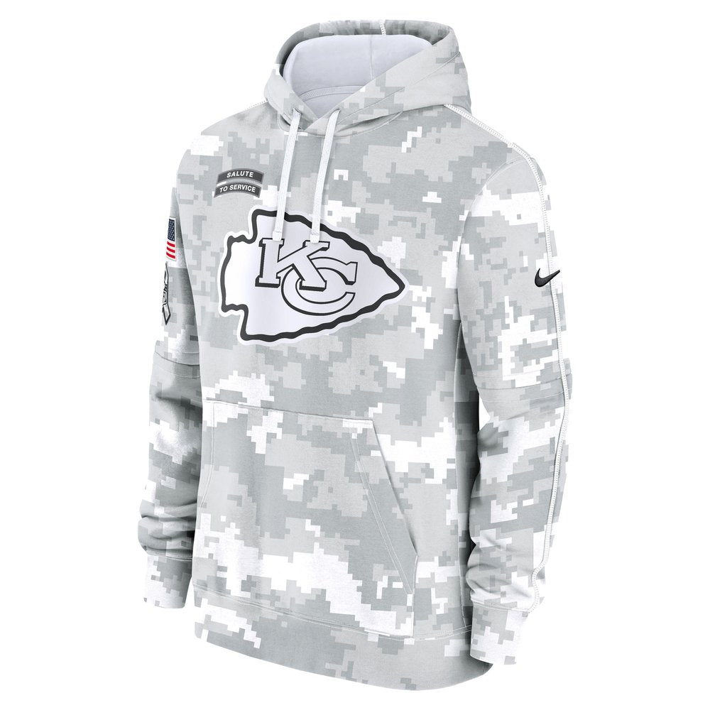 Men's Kansas City Chiefs Arctic Camo 2024 Salute To Service Big & Tall Club Fleece Pullover Hoodie 