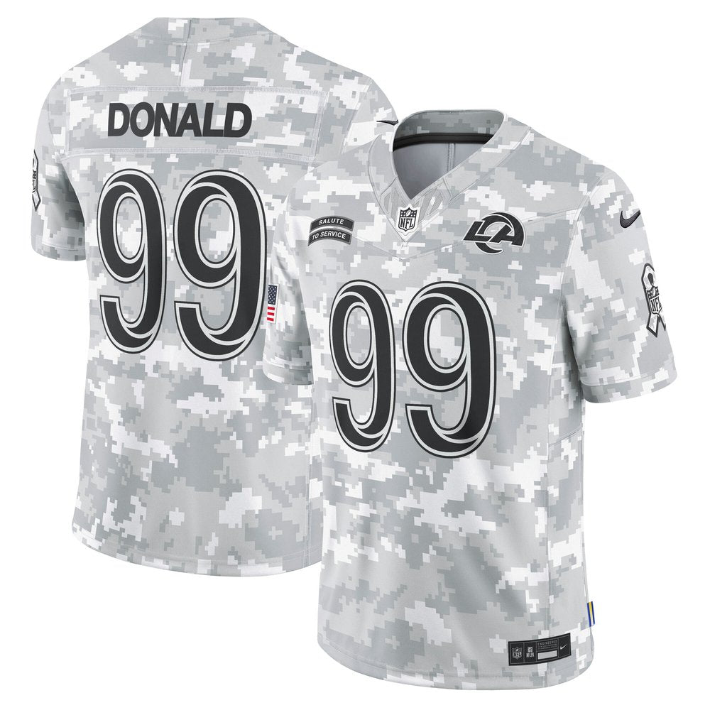 Men's Los Angeles Rams Aaron Donald Arctic Camo 2024 Salute to Service Retired Player Limited Jersey 